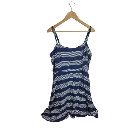 Torrid Navy Striped Challis Mini Skater Dress size 2/2X - Picture 1 of 9